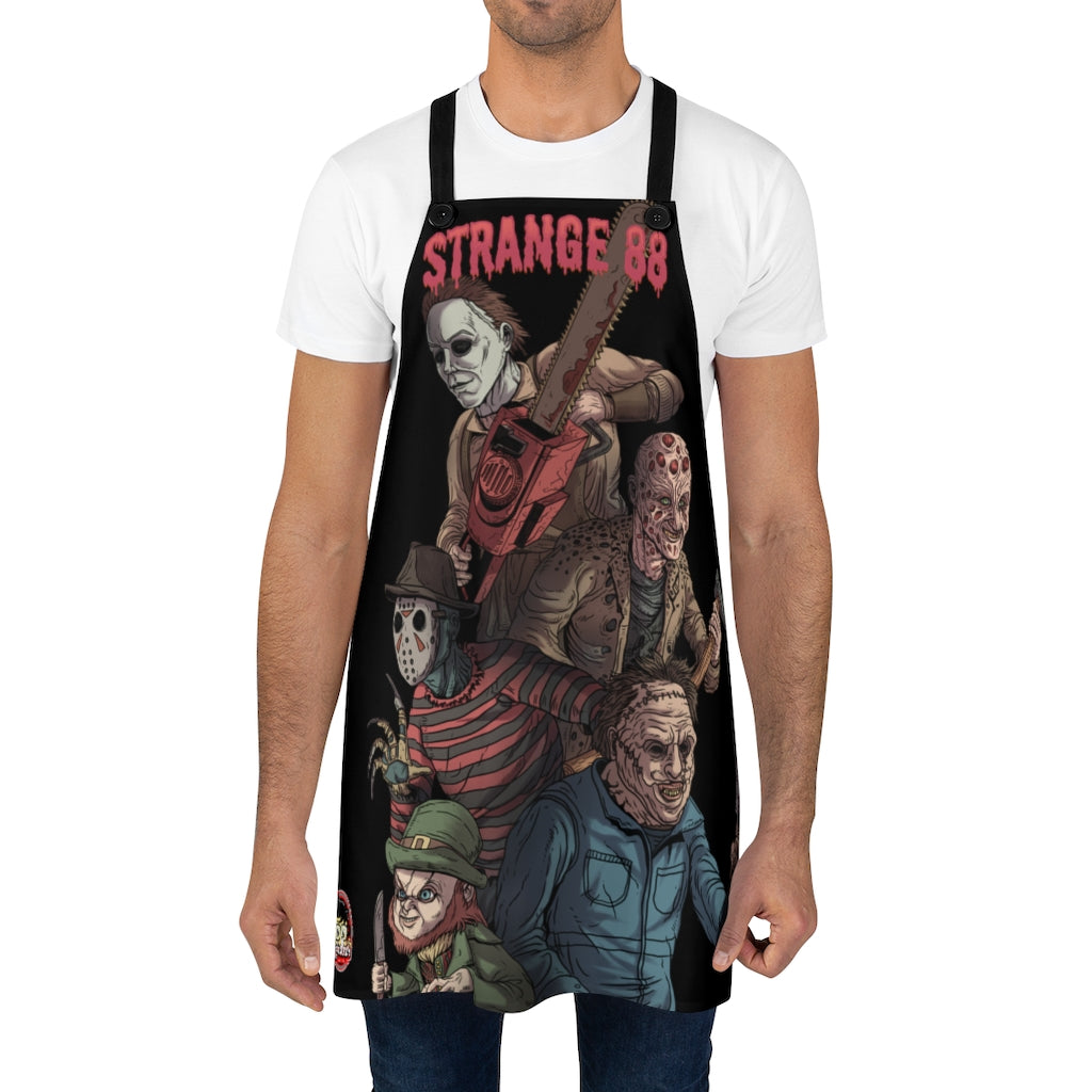 Strange 88 "Retro 80's Horror - The Crew" Butcher's Apron - Black