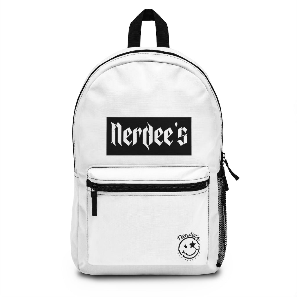Nerdee's "Black Label" (Design 01) - Backpack - White