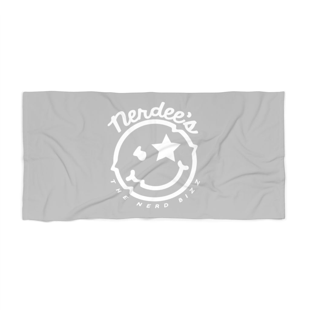 Nerdee's Official Logo Beach Towel - Light Gray