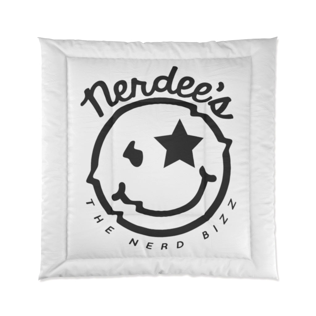 Nerdee's Official Logo Comforter - White