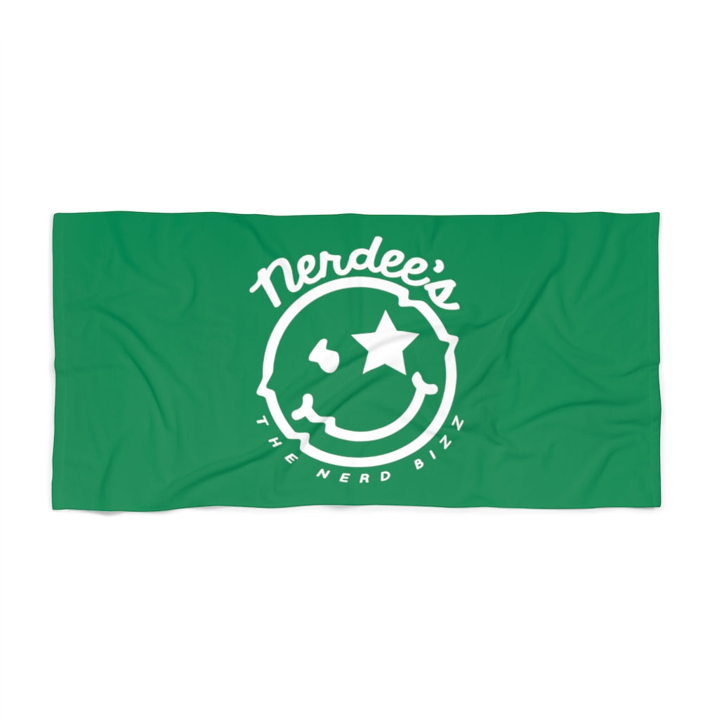 Nerdee's Official Logo Beach Towel - Green