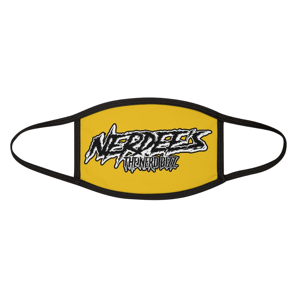 Nerdee's - The Nerd Bizz -  "Scratch" (WHT Design 01) - Mixed-Fabric Face Mask (Adult Large Fit) - Yellow