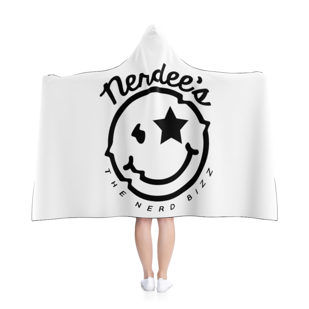 Nerdee's Official Logo Hooded Blanket - White