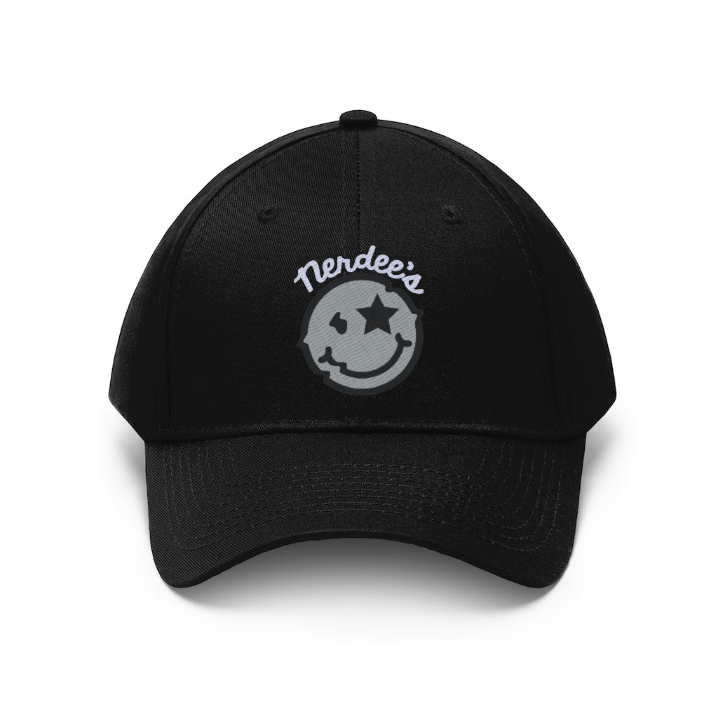 Nerdee's Official logo (WHT/SILVER/BLK) - Unisex Twill Hat