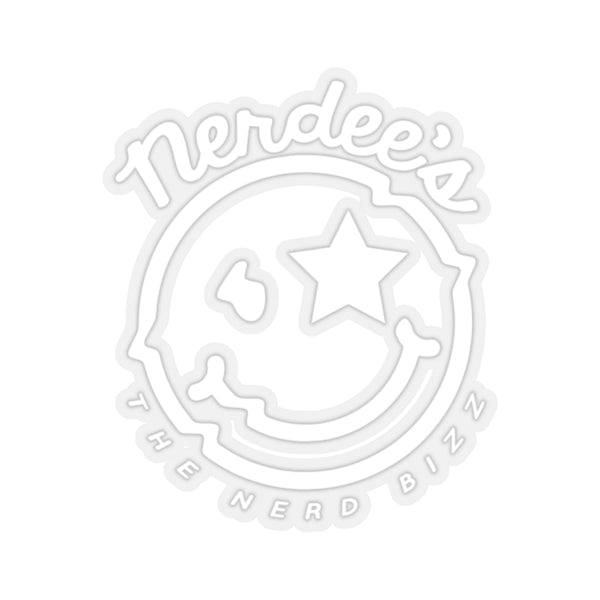 Nerdee's Official logo Decal (White) - Kiss-Cut Stickers