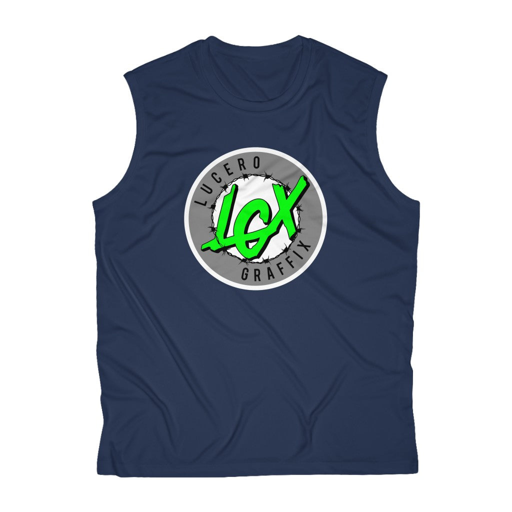 LGX Logo (WHT/GRY/GRN) - Men's Sleeveless Performance Tank