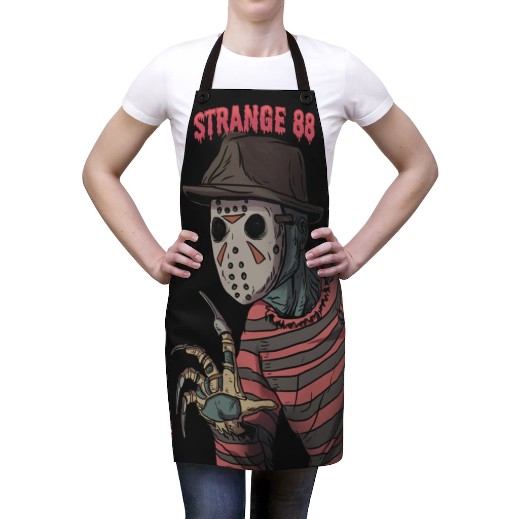 Strange 88 "Retro 80's Horror - The Slasher" Butcher's Apron - Black