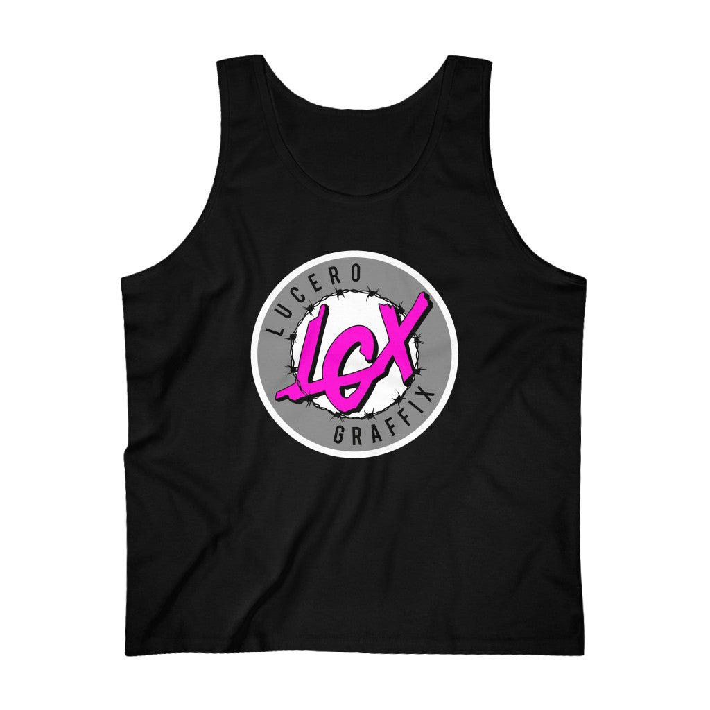 LGX Logo (WHT/GRY/PNK) - Men's Ultra Cotton Tank Top