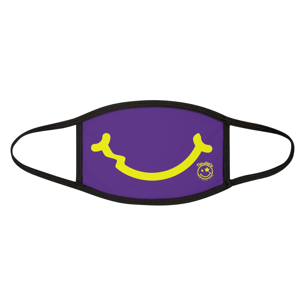 Nerdee's - "Smiley Face" with Logo (YEL Design 01) - Mixed-Fabric Face Mask - Purple