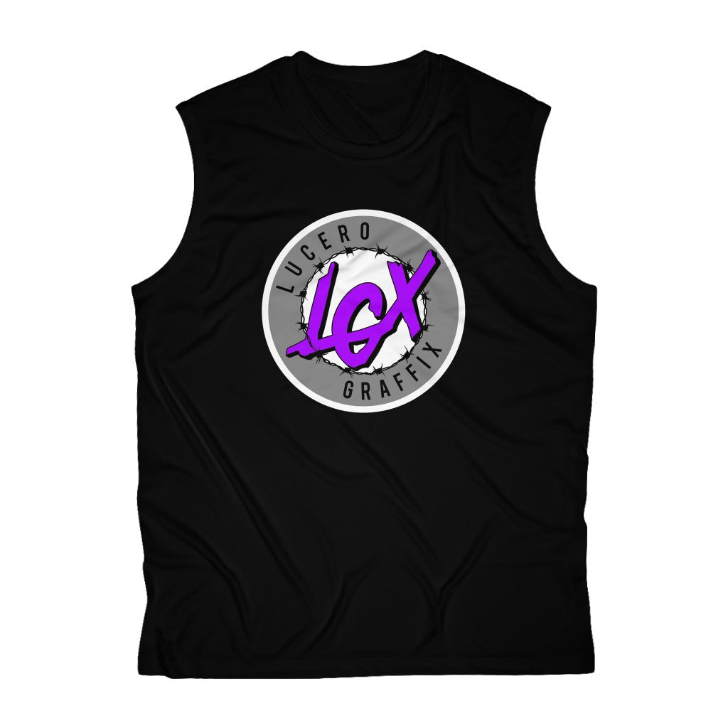 LGX Logo (WHT/GRY/PRP) - Men's Sleeveless Performance Tank