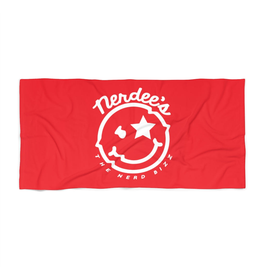 Nerdee's Official Logo Beach Towel - Red