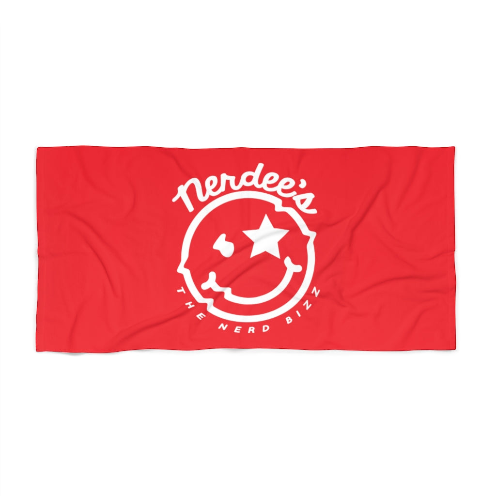 Nerdee's Official Logo Beach Towel - Red