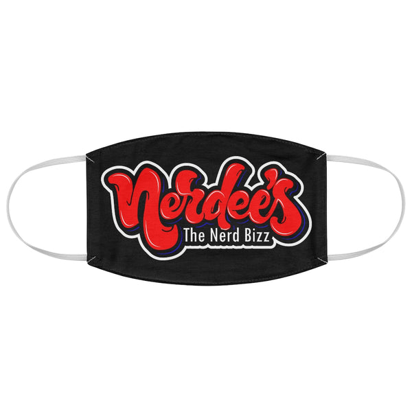 Nerdee's Red Logo Fabric Face Mask - Black