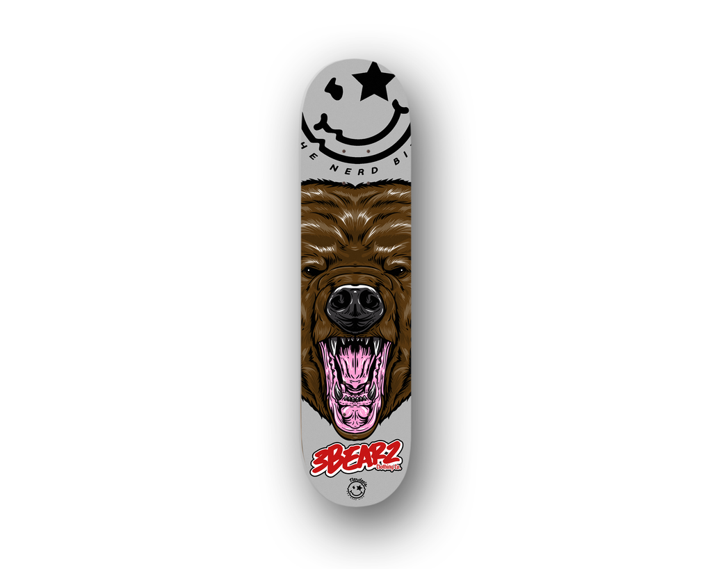 Nerdee's Skate Shop - 3Bearz "Grizzly" (GRY Design 01) - Skateboard Deck