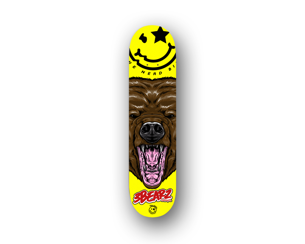 Nerdee's Skate Shop - 3Bearz "Grizzly" (YEL Design 01) - Skateboard Deck