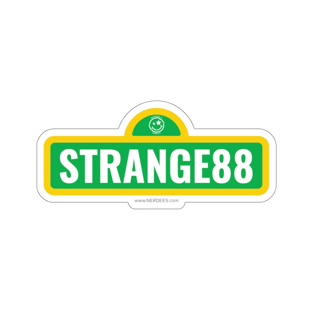 Strange 88 Retro "Strange 88 St." Logo - Kiss-Cut Stickers