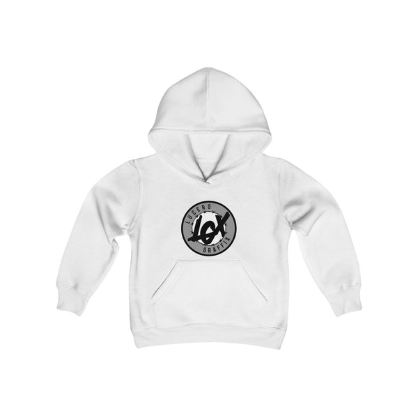 LGX GRY/BLK Logo - Youth Heavy Blend Hooded Sweatshirt