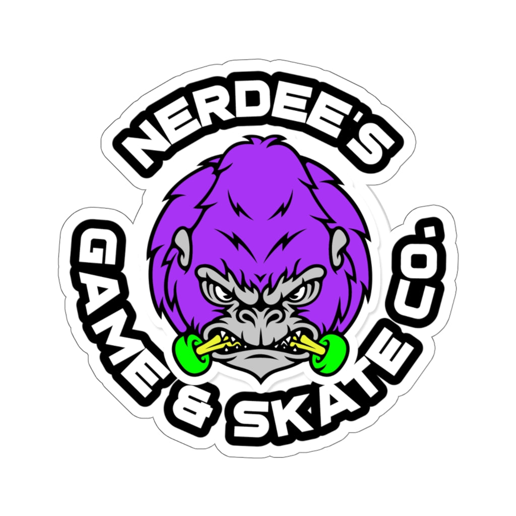 Nerdee's Game & Skate Co. Gorilla logo - Kiss-Cut Stickers