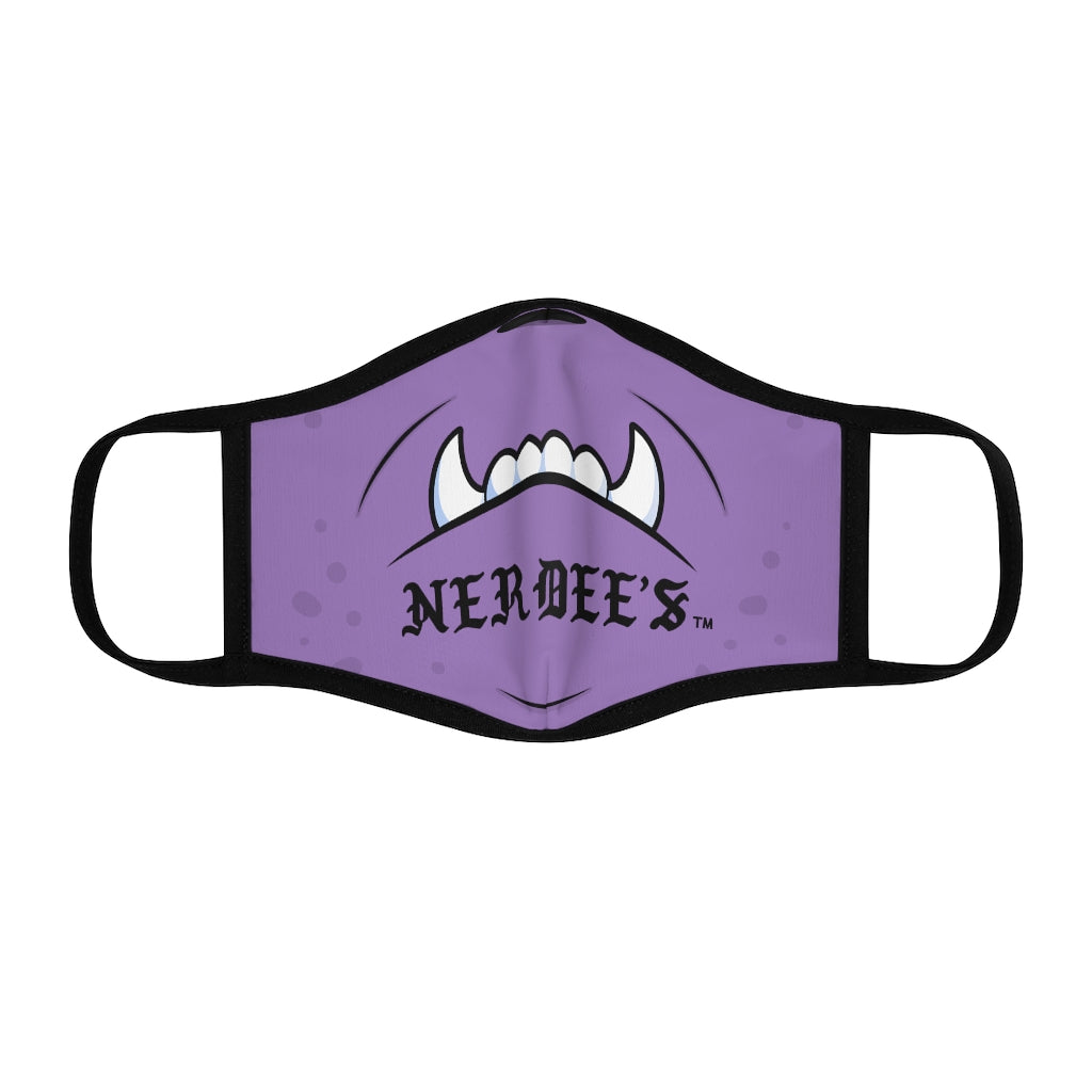 Nerdee's "Mean Underbite" (Design 01) - Fitted Polyester Face Mask - Violet