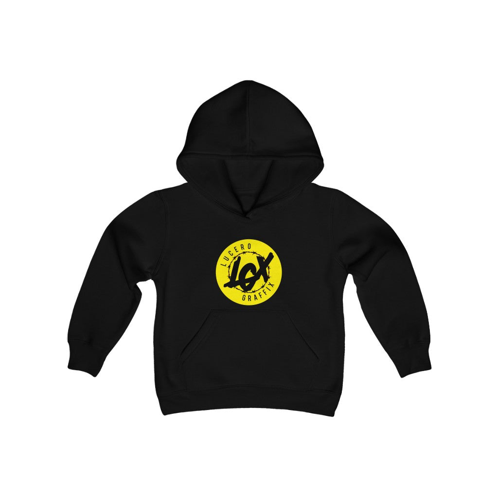 LGX YEL/BLK Logo - Youth Heavy Blend Hooded Sweatshirt