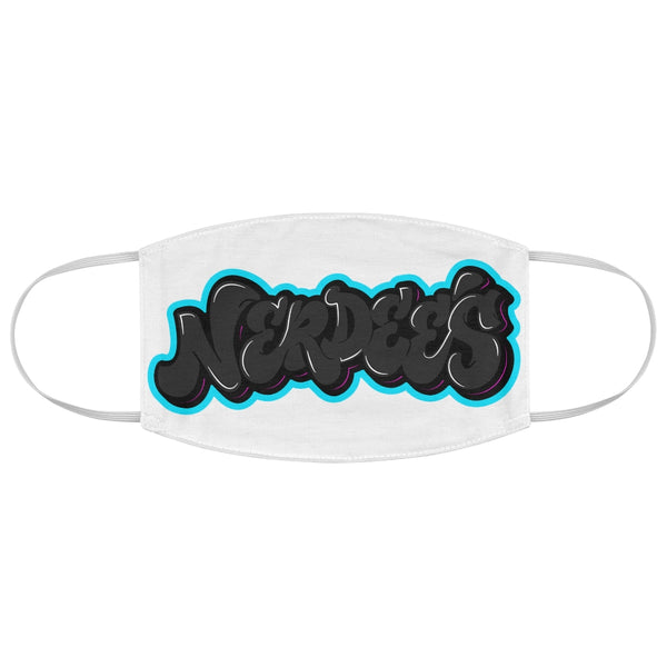 Nerdee's Dark Gray Graffiti Logo Fabric Face Mask - White