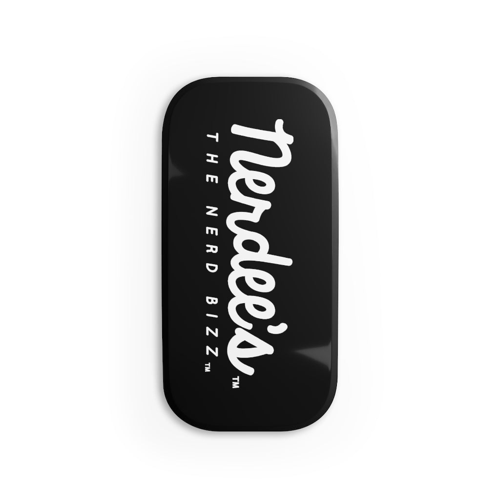Nerdee's Script Logo - Phone Click-On Grip - Black