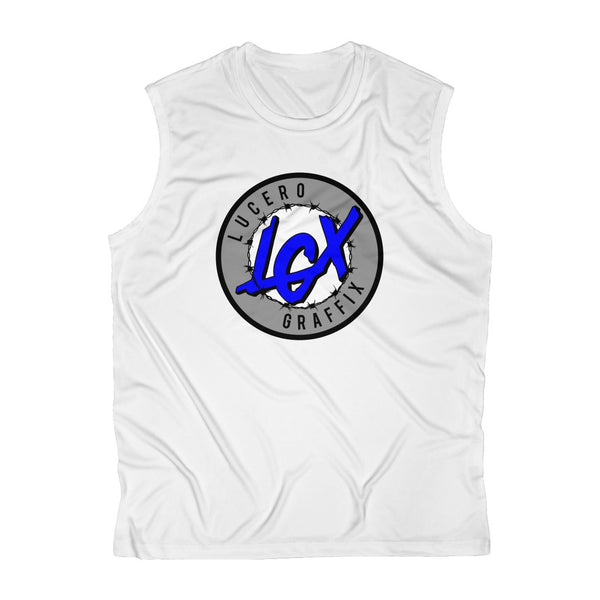 LGX Logo (WHT/GRY/BLU) - Men's Sleeveless Performance Tank