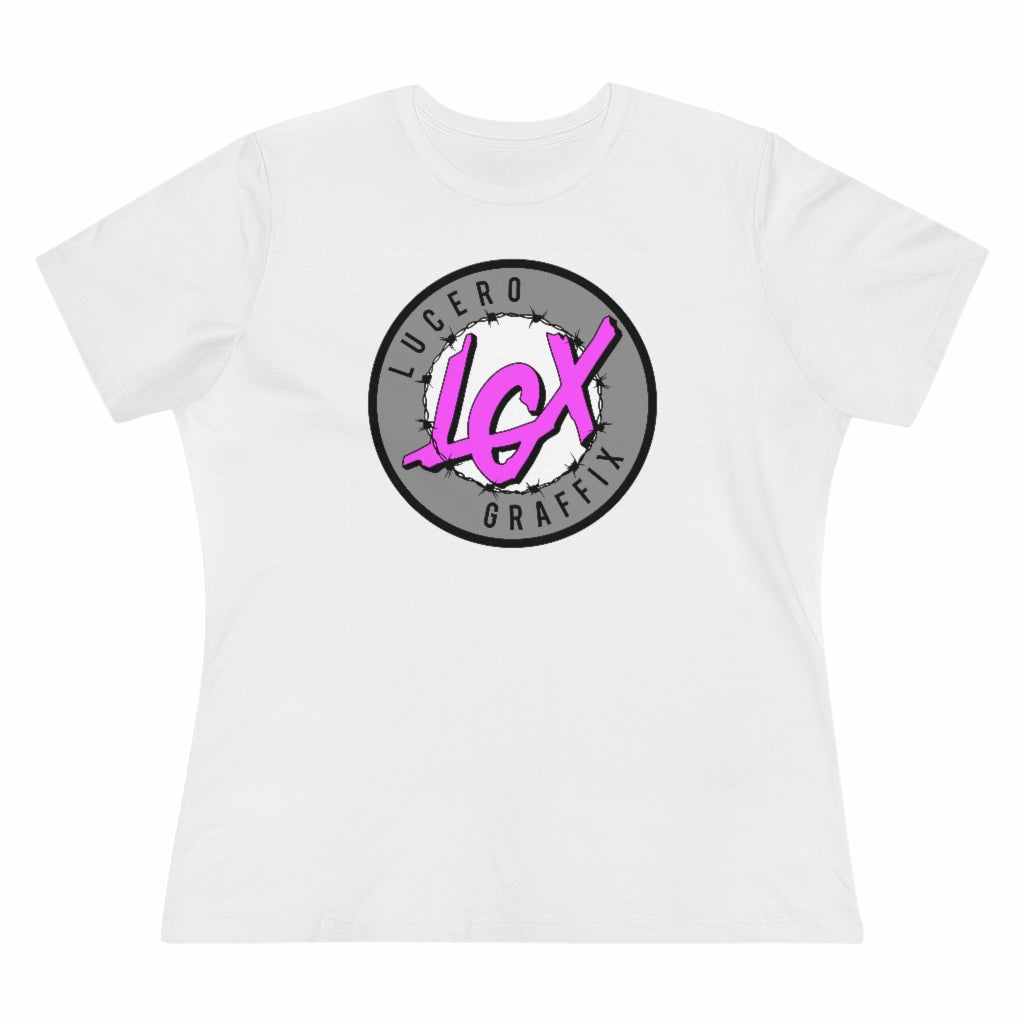 LGX Logo (WHT/GRY/PNK) - Women's Premium Tee