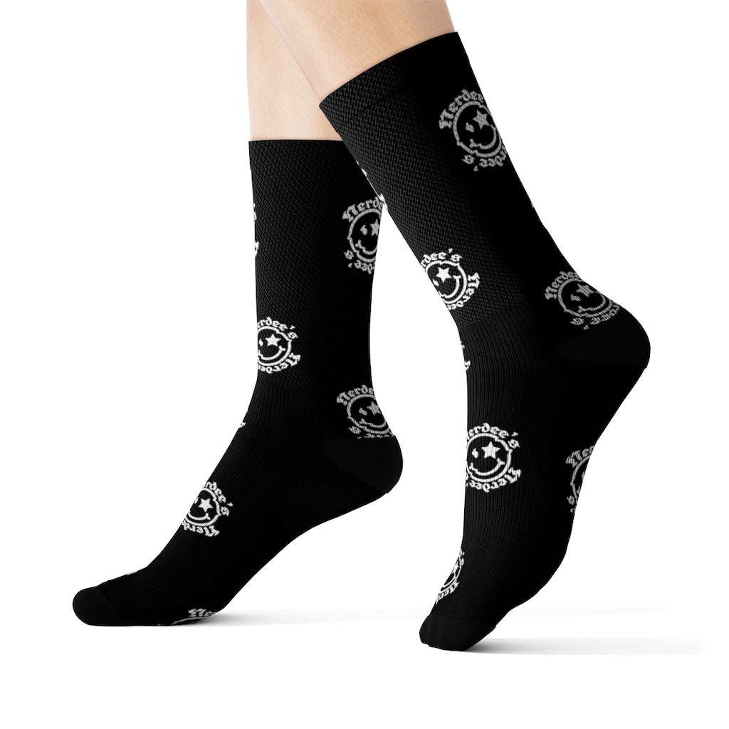 Nerdee's Sublimation Socks (BLK - Design 01)