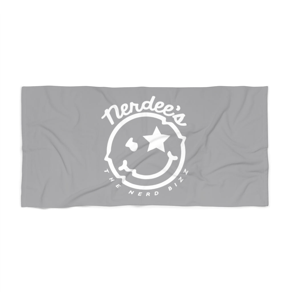 Nerdee's Official Logo Beach Towel - Gray