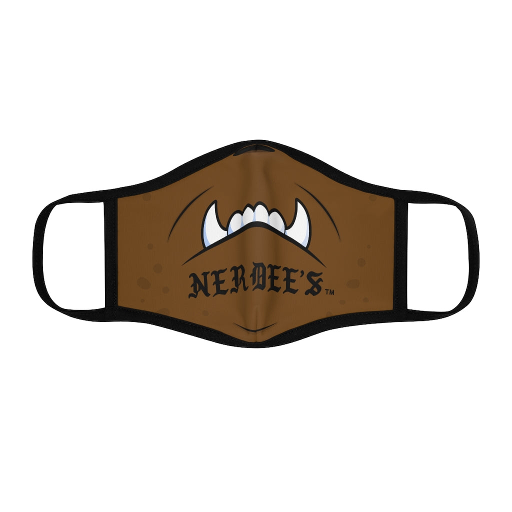 Nerdee's "Mean Underbite" (Design 01) - Fitted Polyester Face Mask - Brown