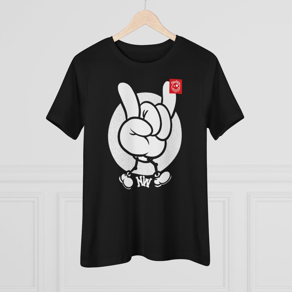 Nerdee's World Crew "NW Hand Sign" - Women's Premium Tee