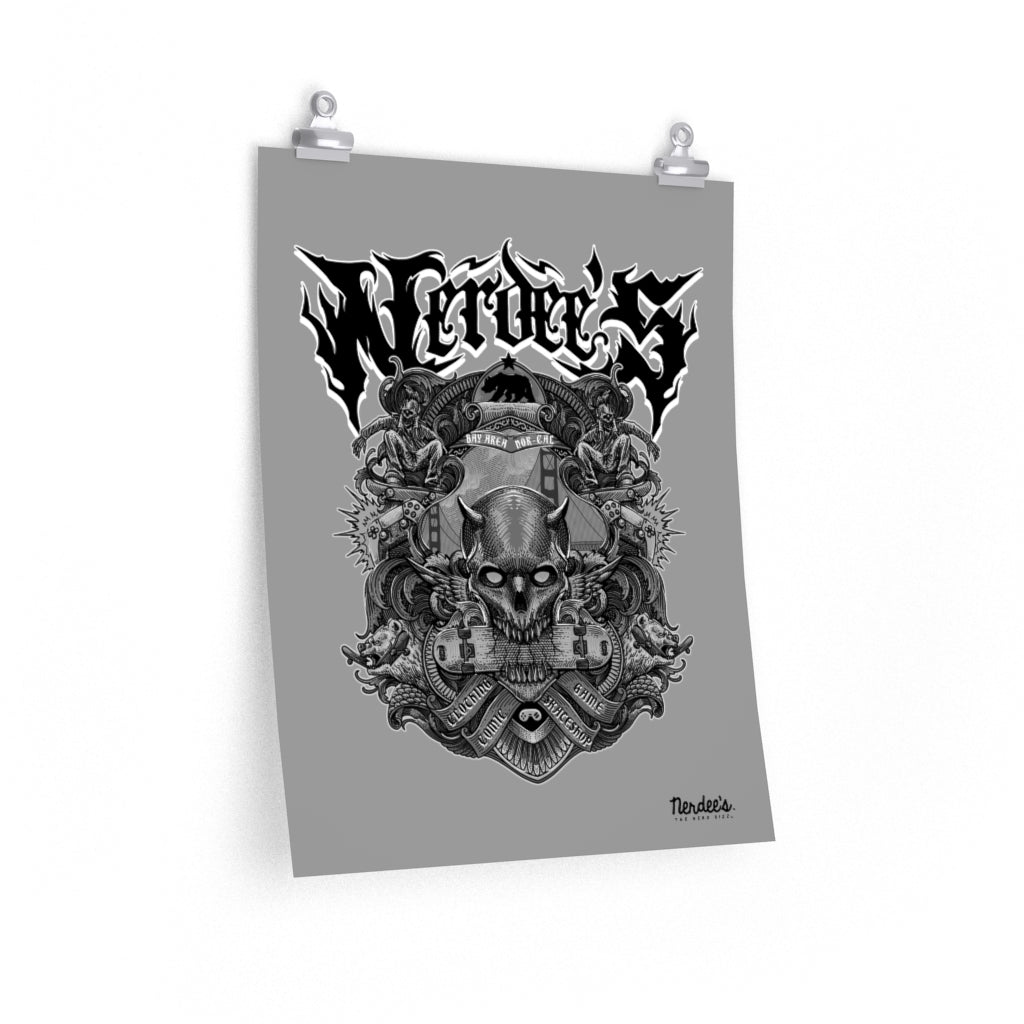 Nerdee's "Bay Area Biz" (Design 02) - Premium Matte vertical posters - Gray