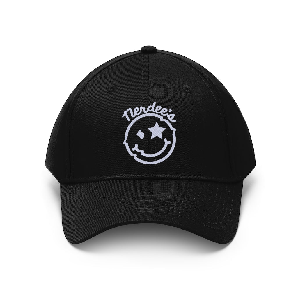 Nerdee's Official logo (WHITE) - Unisex Twill Hat