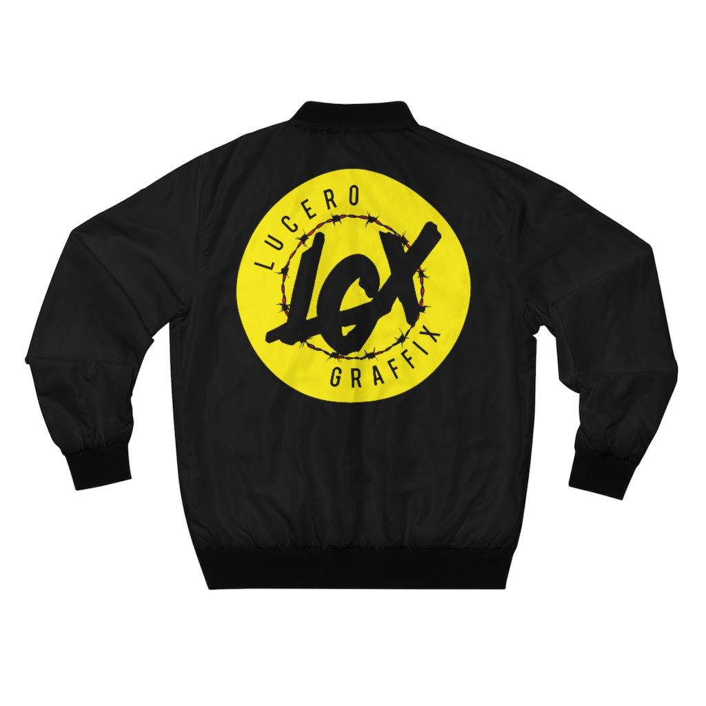 LGX - BLK/YEL Logo - Men's Bomber Jacket - Black