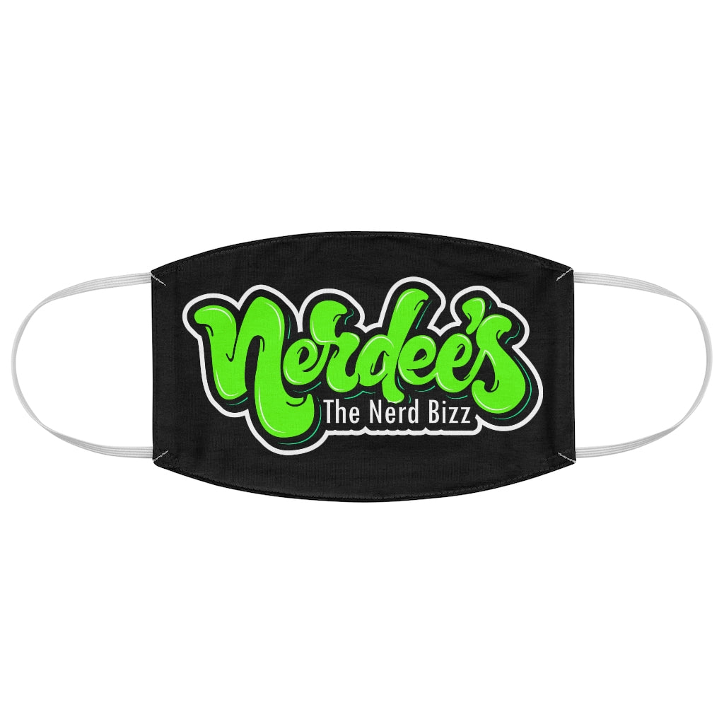 Nerdee's Neon Green Graffiti Logo Fabric Face Mask - Black