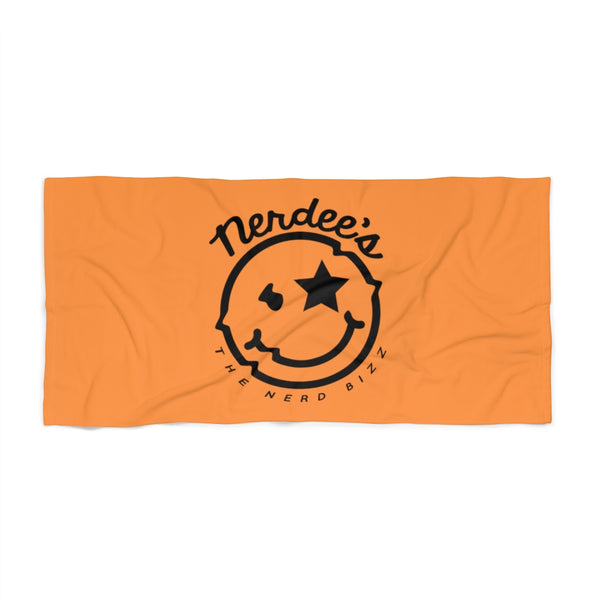 Nerdee's Official Logo Beach Towel - BLK/Orange