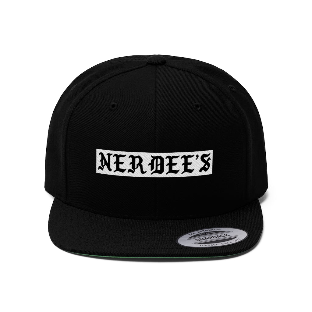Nerdee's OE Banner Logo - Unisex Flat Bill Hat
