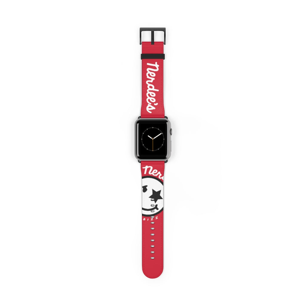 Nerdee's Official Logo Watch Band - (Design 02) Dark Red