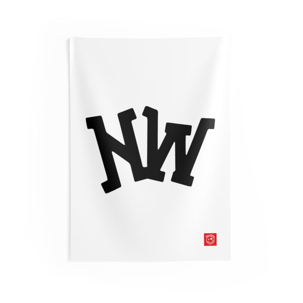 Nerdee's World Gaming (eSports Team) Official Logo (White) - Indoor Wall Tapestries - White
