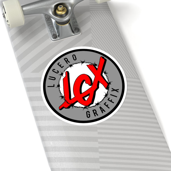 LGX Official logo Decal (GRY/WHT/RED) - Kiss-Cut Stickers