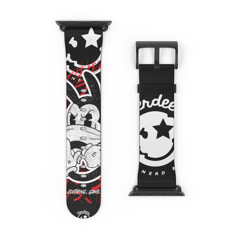 Nerdee's "Wabbit" Watch Band - (Design 01) Black
