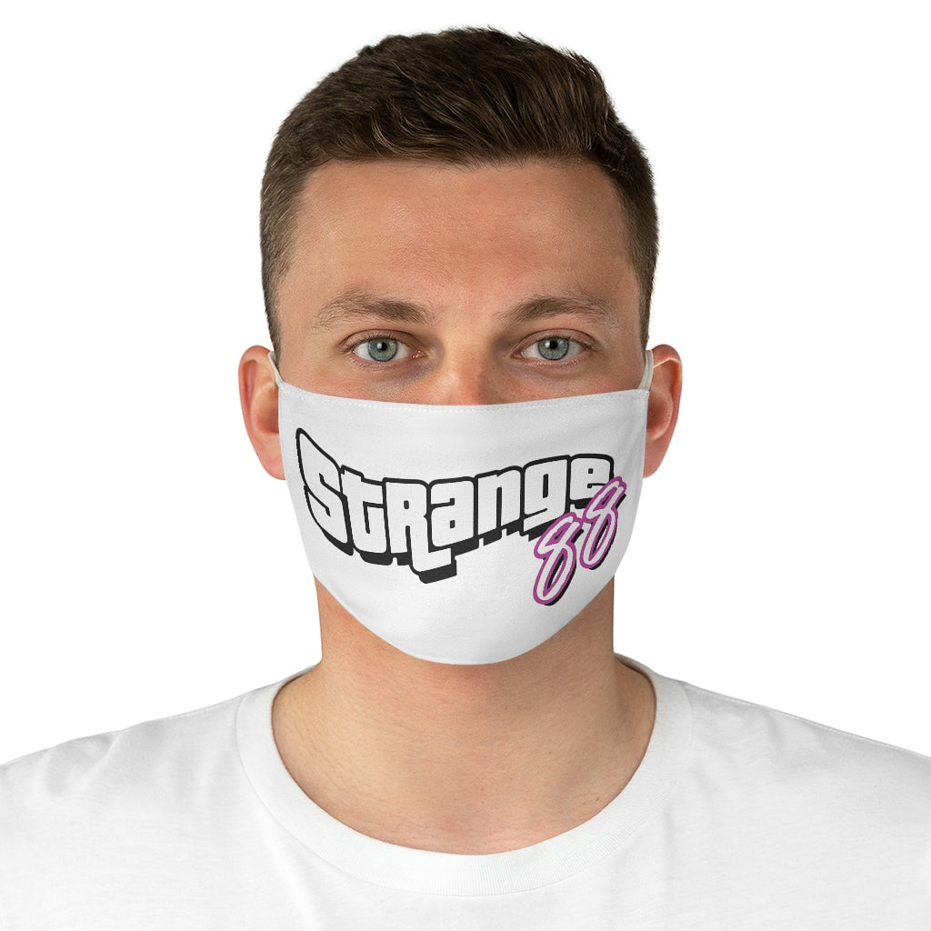 Strange 88 Retro 80's Game Logo Fabric Face Mask - White