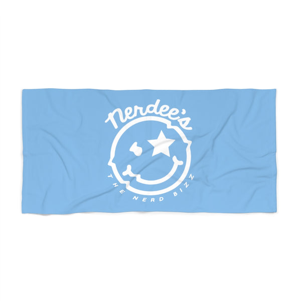 Nerdee's Official Logo Beach Towel - Light Blue