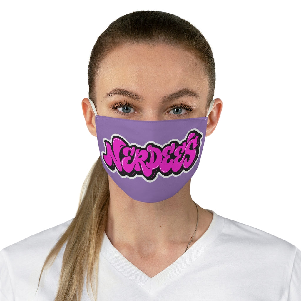 Nerdee's Original Pink Graffiti Logo Fabric Face Mask - Purple