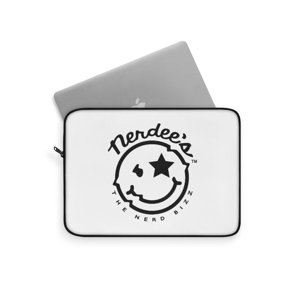 Nerdee's Official Logo Laptop Sleeve - White