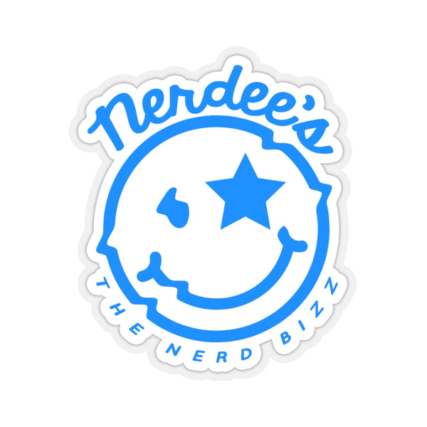 Nerdee's Official logo Decal (BLU/WHT) - Kiss-Cut Stickers