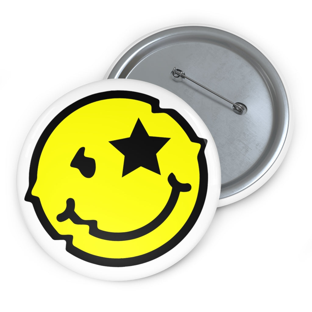 Nerdee's - The Nerd Bizz - Official Face logo Collectible Pin Buttons - Yellow