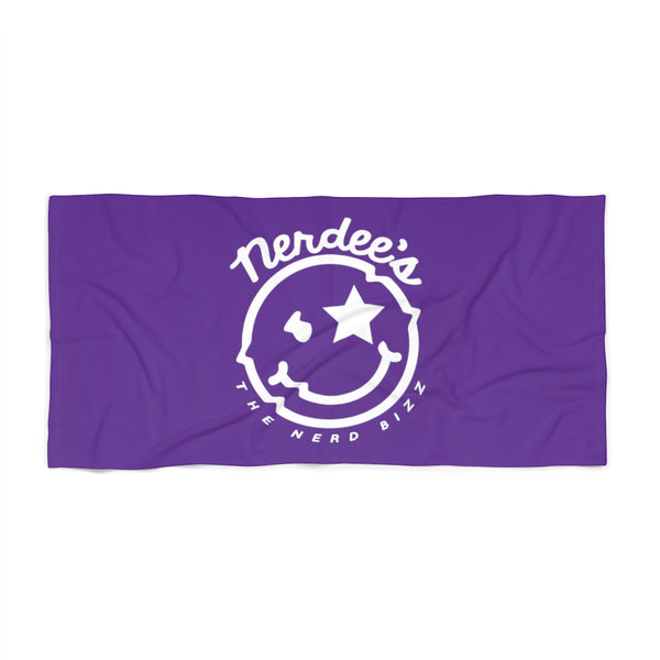 Nerdee's Official Logo Beach Towel - Purple