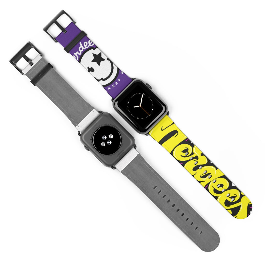Nerdee's "Yellow Graffiti" Logo Watch Band - (Design 01) Purple